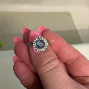 Elegant Silver and Blue Gemstone Ring